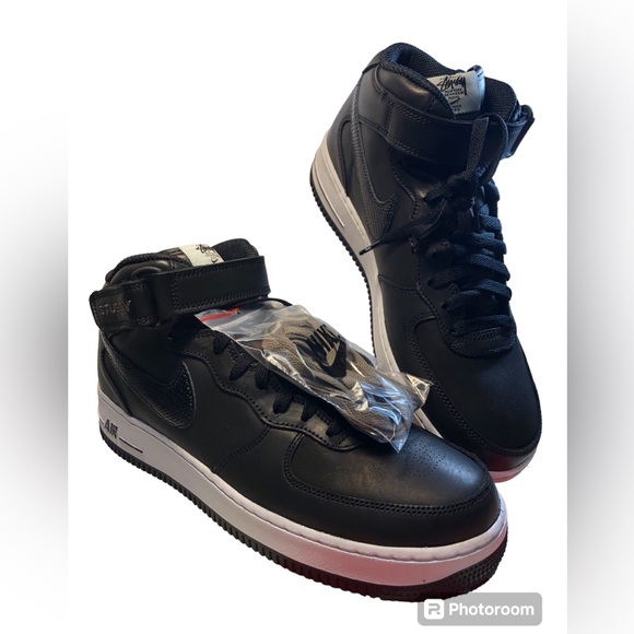 Nike Other - Nike x Stussy Air Force 1 Mid Luxe Black Snakeskin Men’s 9.5 Women’s 11 New